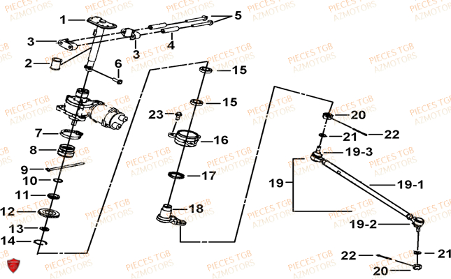 Colonne Direction Eps TGB Pieces TGB BLADE 600 SE X EPS (No Serie RFCFTHTBC.. Type: FTH-JDE)