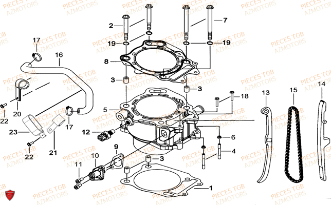 Cylindre TGB Pieces TGB BLADE 600 SE X EPS (No Serie RFCFTHTBC.. Type: FTH-JDE)