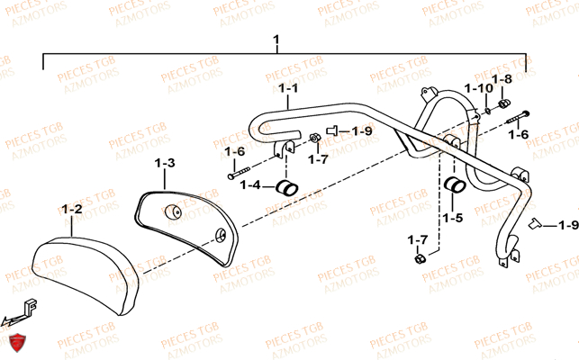 Dosseret (option) TGB Pieces TGB BLADE 600 SE X EPS (No Serie RFCFTHTBC.. Type: FTH-JDE)