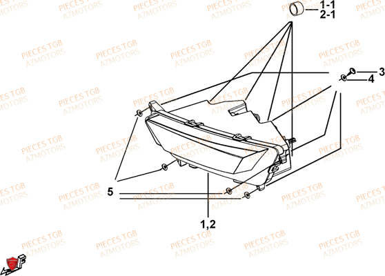 Eclairage Avant (led) TGB Pieces TGB BLADE 600 SE X EPS (No Serie RFCFTHTBC.. Type: FTH-JDE)