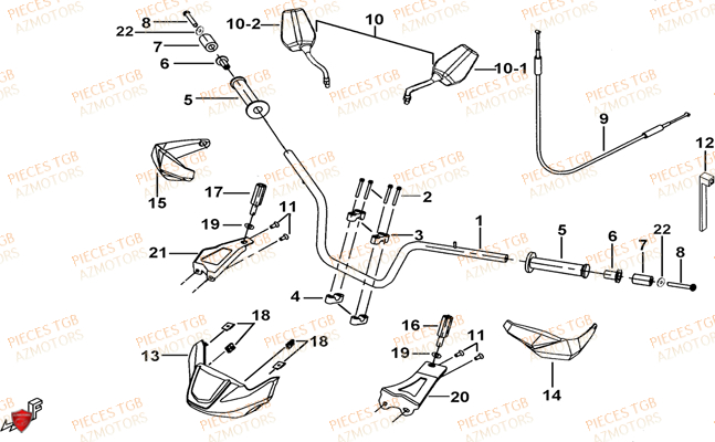 Guidon TGB Pieces TGB BLADE 600 SE X EPS (No Serie RFCFTHTBC.. Type: FTH-JDE)