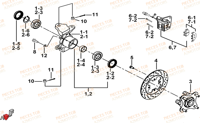 Porte Fusee De Direction TGB Pieces TGB BLADE 600 SE X EPS (No Serie RFCFTHTBC.. Type: FTH-JDE)