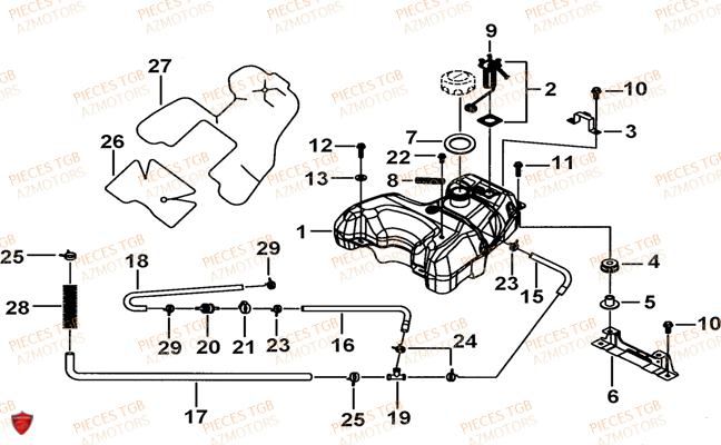 Reservoir TGB Pieces TGB BLADE 600 SE X EPS (No Serie RFCFTHTBC.. Type: FTH-JDE)