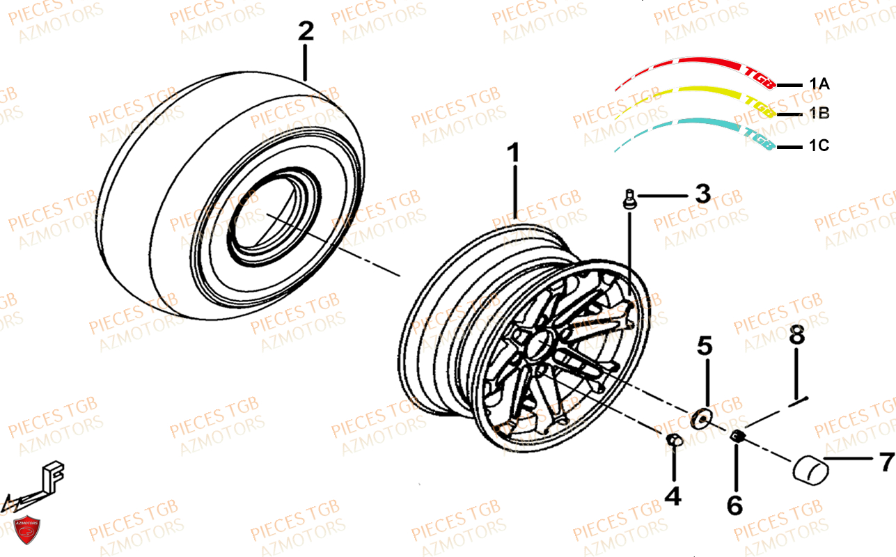 Roues Avant TGB Pieces TGB BLADE 600 SE X EPS (No Serie RFCFTHTBC.. Type: FTH-JDE)