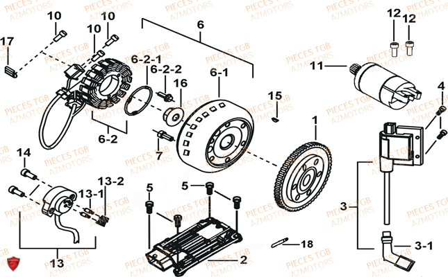 Systeme Electrique 1 TGB Pieces TGB BLADE 600 SE X EPS (No Serie RFCFTHTBC.. Type: FTH-JDE)