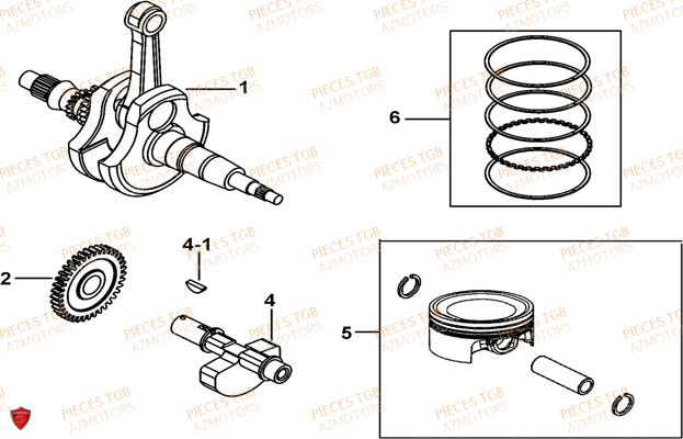 Vilebrequin TGB Pieces TGB BLADE 600 SE X EPS (No Serie RFCFTHTBC.. Type: FTH-JDE)