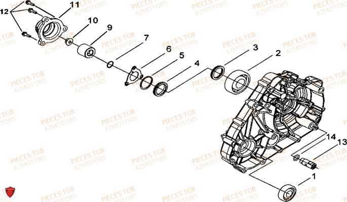 CACHE CARTER MOTEUR GAUCHE 1 AZMOTORS TGB BLADE 600 SL