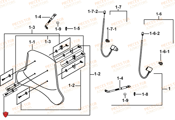 Pare Brise (option) AZMOTORS Pieces TGB BLADE 600 SL (No Serie RFCFTHTBB.. ET RFCFTHTBD..
Type: FTH-HDE ET FTH-JDE)