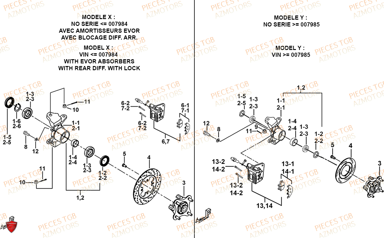 PORTE FUSEE DE DIRECTION AZMOTORS TGB BLADE 600 SL