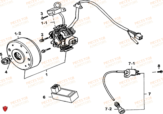Alternateur TGB Pieces TGB EXPRESS_125 (No Serie RFCBK8KCE...Type: BK8-E)
