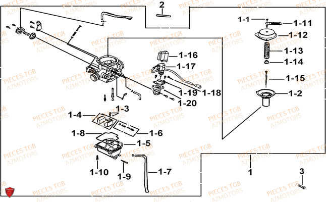 Carburateur TGB Pieces TGB EXPRESS_125 (No Serie RFCBK8KCE...Type: BK8-E)
