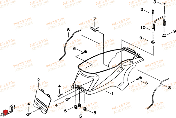 Carrosserie Principale TGB Pieces TGB EXPRESS_125 (No Serie RFCBK8KCE...Type: BK8-E)
