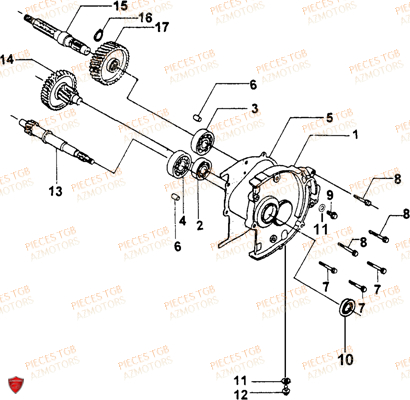 Carter Boite Vitesse TGB Pieces TGB EXPRESS_125 (No Serie RFCBK8KCE...Type: BK8-E)
