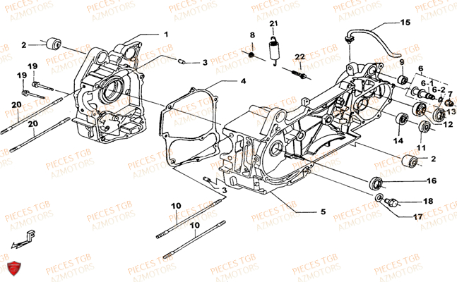 Carter Moteur TGB Pieces TGB EXPRESS_125 (No Serie RFCBK8KCE...Type: BK8-E)
