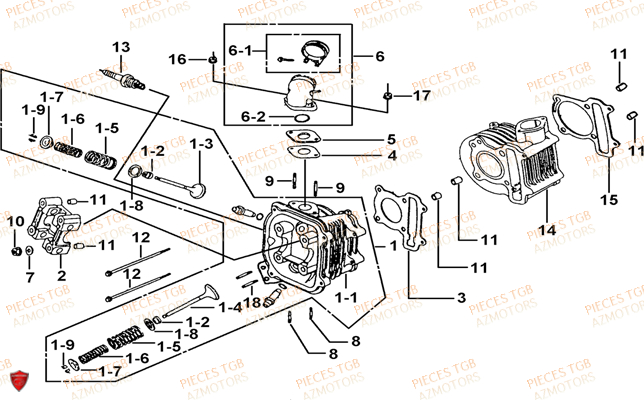 Culasse TGB Pieces TGB EXPRESS_125 (No Serie RFCBK8KCE...Type: BK8-E)

