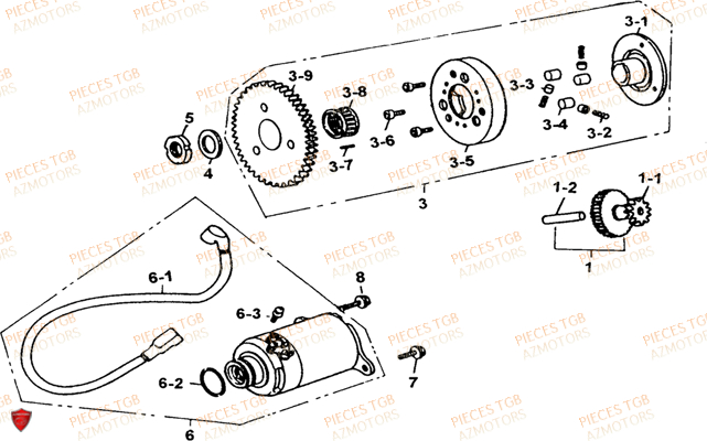 Demarreur TGB Pieces TGB EXPRESS_125 (No Serie RFCBK8KCE...Type: BK8-E)
