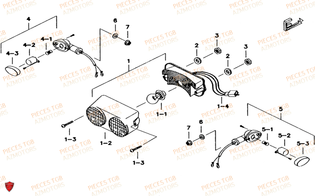 Eclairage Arriere TGB Pieces TGB EXPRESS_125 (No Serie RFCBK8KCE...Type: BK8-E)

