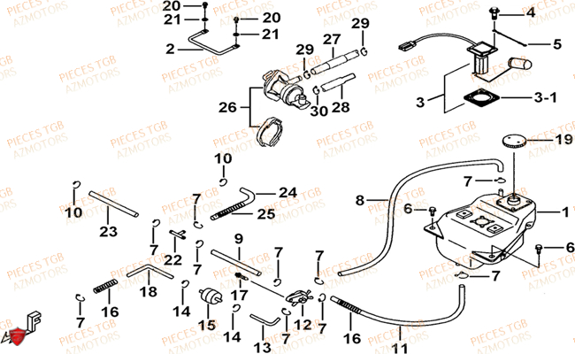 Reservoir TGB Pieces TGB EXPRESS_125 (No Serie RFCBK8KCE...Type: BK8-E)
