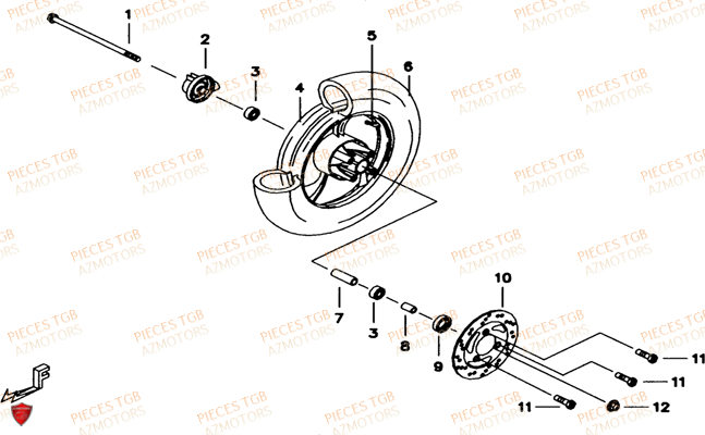 Roue Avant TGB Pieces TGB EXPRESS_125 (No Serie RFCBK8KCE...Type: BK8-E)
