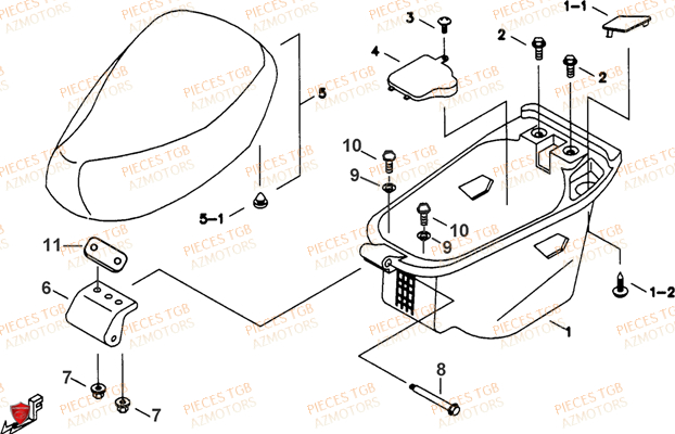 Selle TGB Pieces TGB EXPRESS_125 (No Serie RFCBK8KCE...Type: BK8-E)
