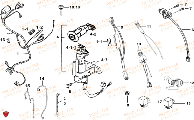 Systeme Electrique 2 TGB Pieces TGB EXPRESS_125 (No Serie RFCBK8KCE...Type: BK8-E)
