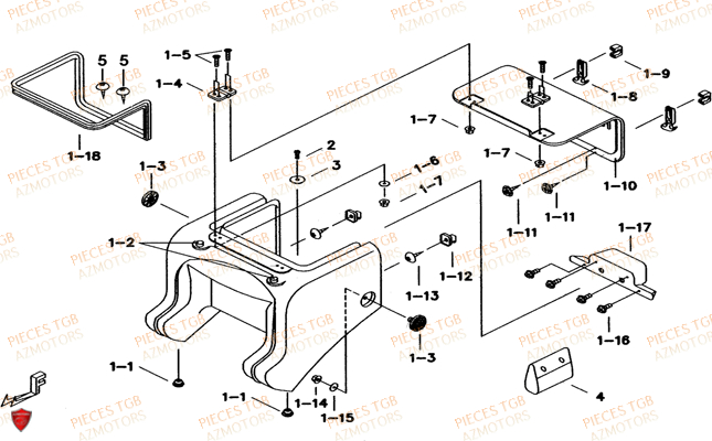 Top Case TGB Pieces TGB EXPRESS_125 (No Serie RFCBK8KCE...Type: BK8-E)
