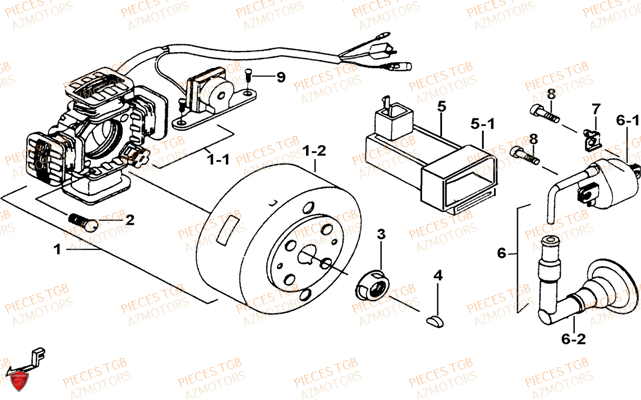 Alternateur TGB Pieces TGB EXPRESS_50 (No Serie RFCBK1BKB...Type: BK1-B)