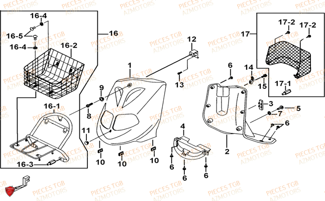 Carenage Avant TGB Pieces TGB EXPRESS_50 (No Serie RFCBK1BKB...Type: BK1-B)
