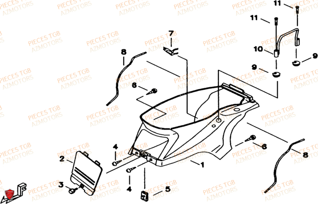 CARROSSERIE PRINCIPALE TGB TGB EXPRESS 50