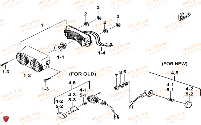 Eclairage Arriere TGB Pieces TGB EXPRESS_50 (No Serie RFCBK1BKB...Type: BK1-B)