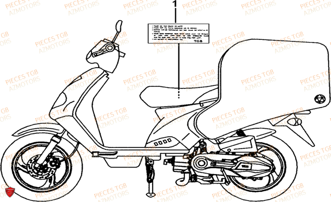 Etiquettes Avertissements TGB Pieces TGB EXPRESS_50 (No Serie RFCBK1BKB...Type: BK1-B)