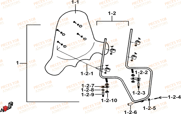 Pare Brise Option TGB Pieces TGB EXPRESS_50 (No Serie RFCBK1BKB...Type: BK1-B)
