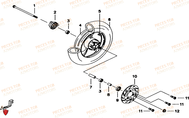 Roue Avant TGB Pieces TGB EXPRESS_50 (No Serie RFCBK1BKB...Type: BK1-B)