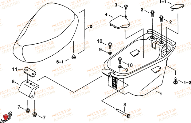 Selle TGB Pieces TGB EXPRESS_50 (No Serie RFCBK1BKB...Type: BK1-B)