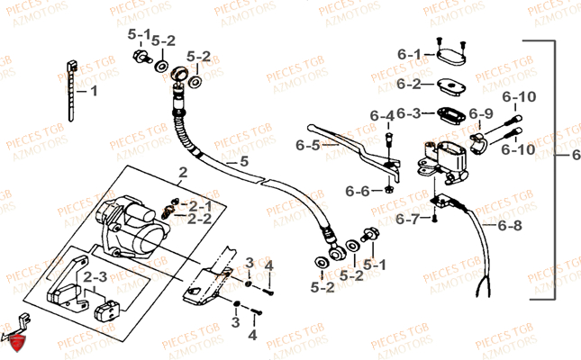 Systeme De Frein TGB Pieces TGB EXPRESS_50 (No Serie RFCBK1BKB...Type: BK1-B)
