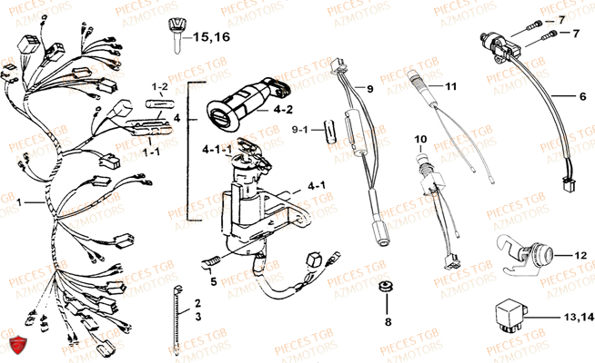 Systeme Electrique 2 TGB Pieces TGB EXPRESS_50 (No Serie RFCBK1BKB...Type: BK1-B)