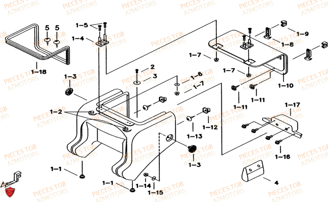 Top Case TGB Pieces TGB EXPRESS_50 (No Serie RFCBK1BKB...Type: BK1-B)