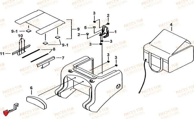 Top Case Isotherme TGB Pieces TGB EXPRESS_50 (No Serie RFCBK1BKB...Type: BK1-B)