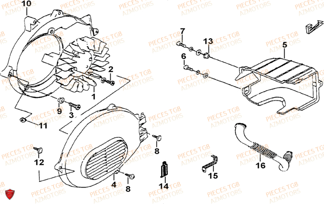 Ventilateur TGB Pieces TGB EXPRESS_50 (No Serie RFCBK1BKB...Type: BK1-B)