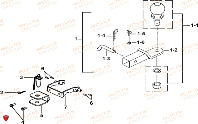 Attelage Option TGB Pieces TGB FARM 550 (2015) (No Serie RFCFWGFEH.. Type: FWG-HFET)