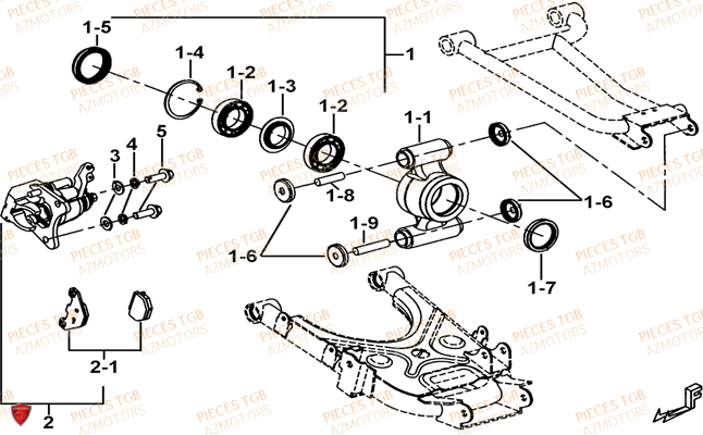 Axe Arriere AZMOTORS Pieces TGB FARM 550 (2015) (No Serie RFCFWGFEH.. Type: FWG-HFET)