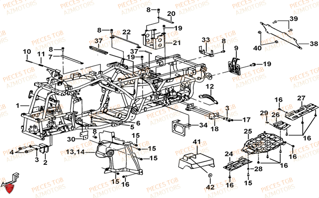 Chassis TGB Pieces TGB FARM 550 (2015) (No Serie RFCFWGFEH.. Type: FWG-HFET)