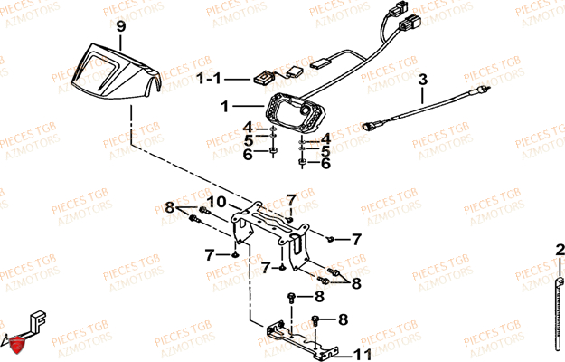 Compteur AZMOTORS Pieces TGB FARM 550 (2015) (No Serie RFCFWGFEH.. Type: FWG-HFET)