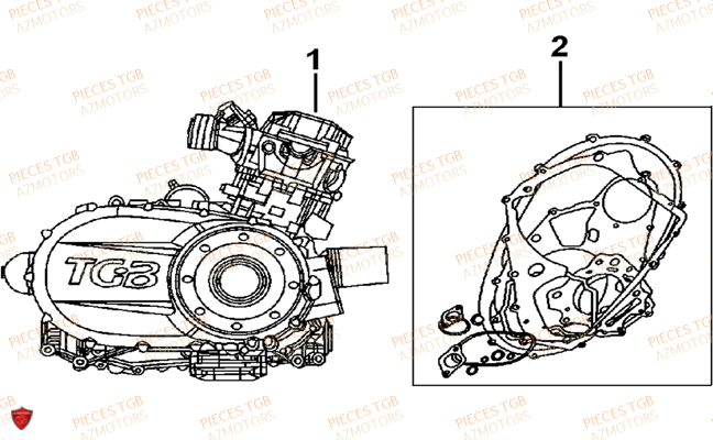 Moteur TGB Pieces TGB FARM 550 (2015) (No Serie RFCFWGFEH.. Type: FWG-HFET)