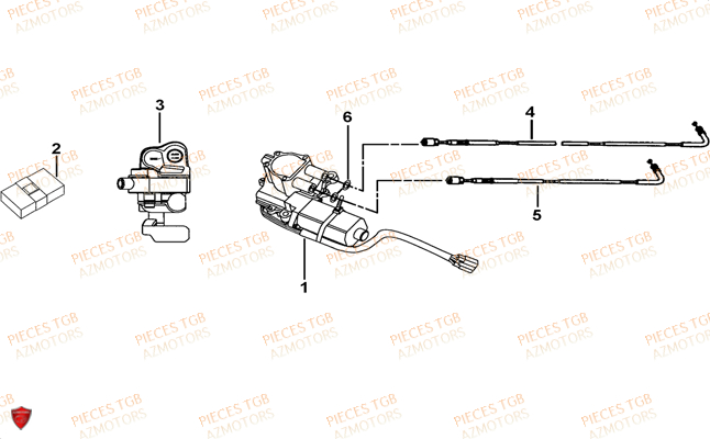 Moteur Differentiel AZMOTORS Pieces TGB FARM 550 (2015) (No Serie RFCFWGFEH.. Type: FWG-HFET)