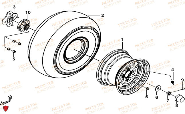 ROUES ARRIERE AZMOTORS TGB FARM 550 2015