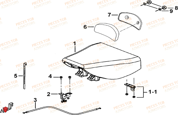 Selle AZMOTORS Pieces TGB FARM 550 (2015) (No Serie RFCFWGFEH.. Type: FWG-HFET)