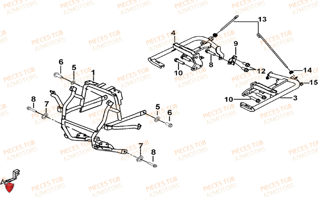 Support Pare Chocs AZMOTORS Pieces TGB FARM 550 (2015) (No Serie RFCFWGFEH.. Type: FWG-HFET)