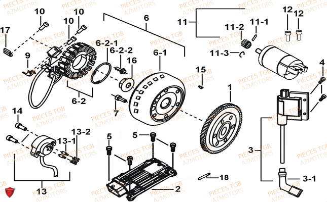 Systeme Electrique 1 AZMOTORS Pieces TGB FARM 550 (2015) (No Serie RFCFWGFEH.. Type: FWG-HFET)