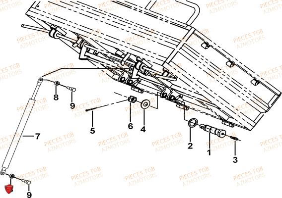 Systeme Levage Benne AZMOTORS Pieces TGB FARM 550 (2015) (No Serie RFCFWGFEH.. Type: FWG-HFET)